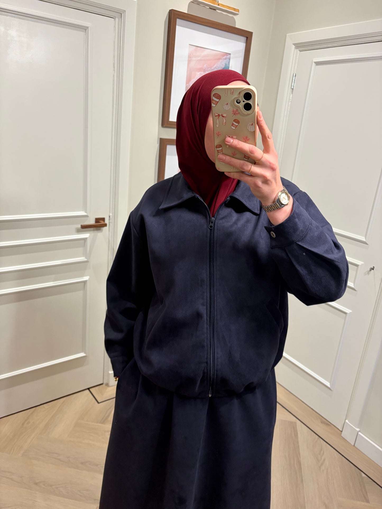 Velvet bomberset - navy