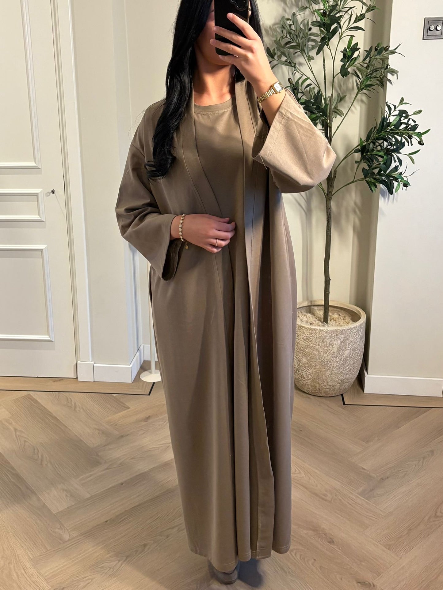 Cotton kimono set - taupe