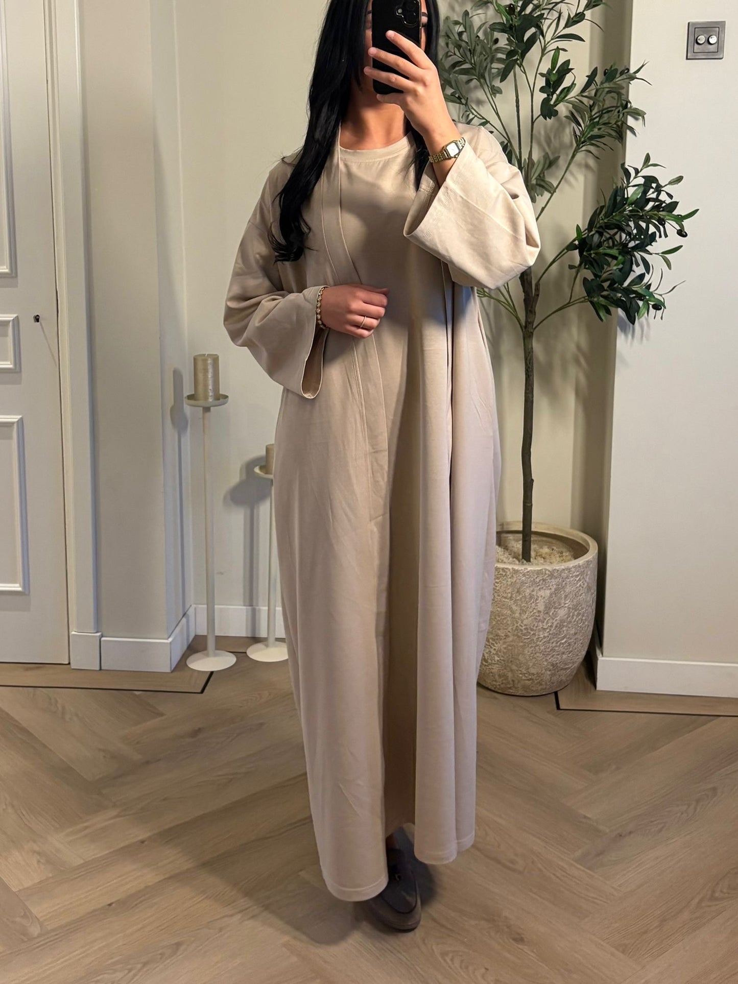 Cotton kimono set - beige