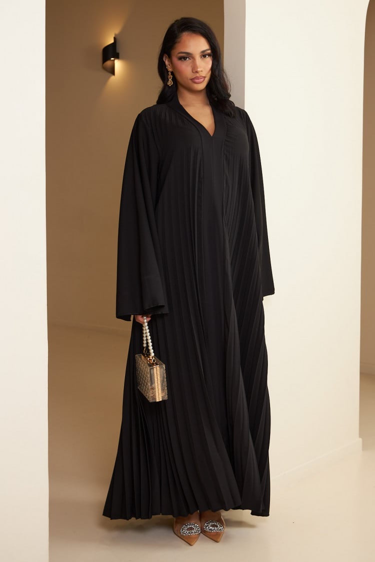 Plissé dress - black