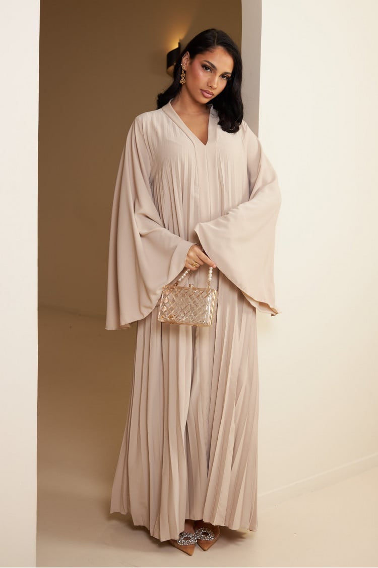Plissé dress - beige