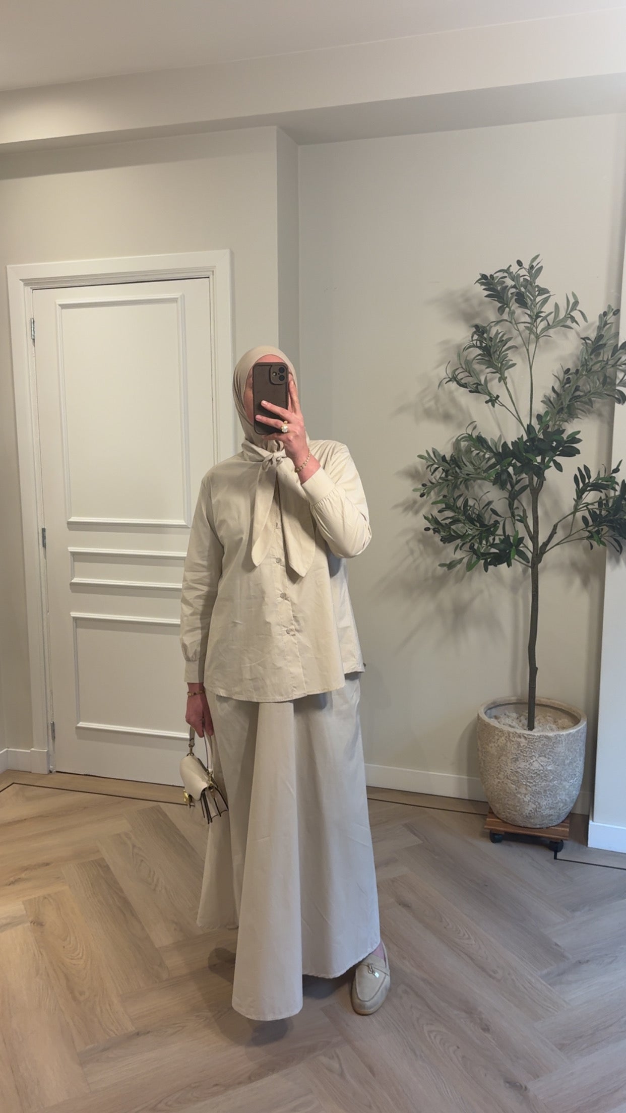 Cotton bow set - beige