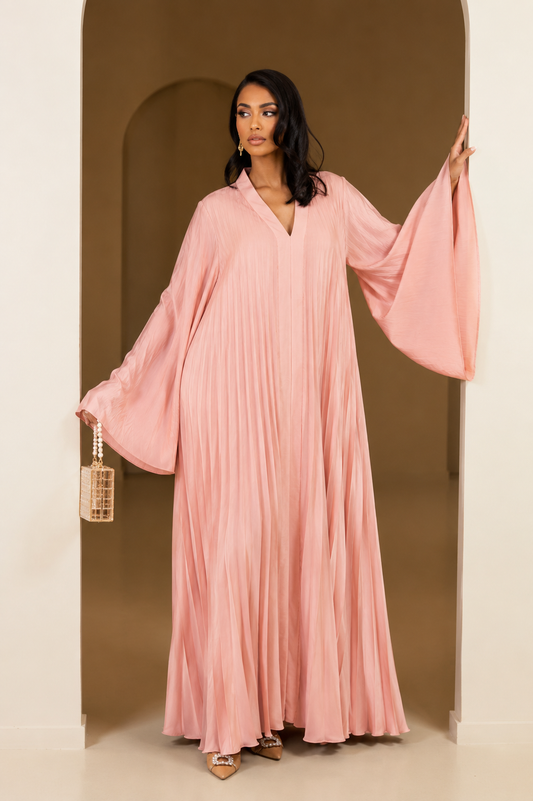 Plissé dress - pink