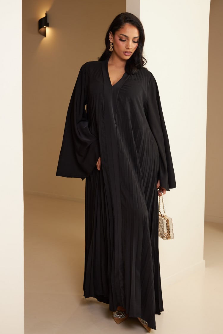 Plissé dress - black