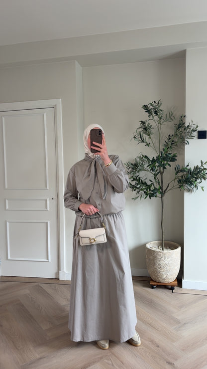 Cotton bow set - taupe