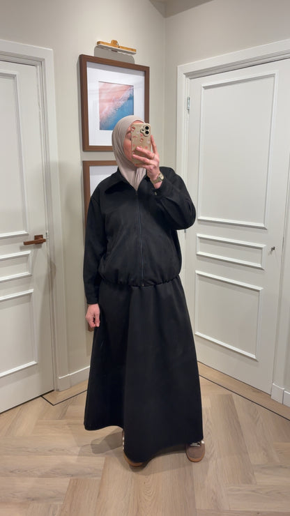 Velvet bomberset - black