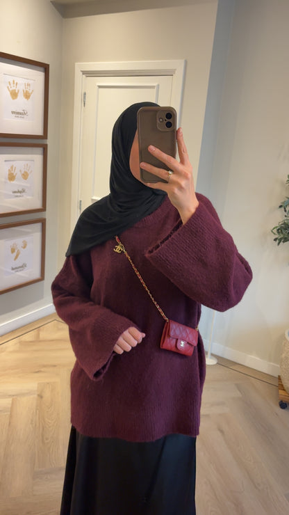 PRE-ORDER Alpaca wool blend trui - bordeaux