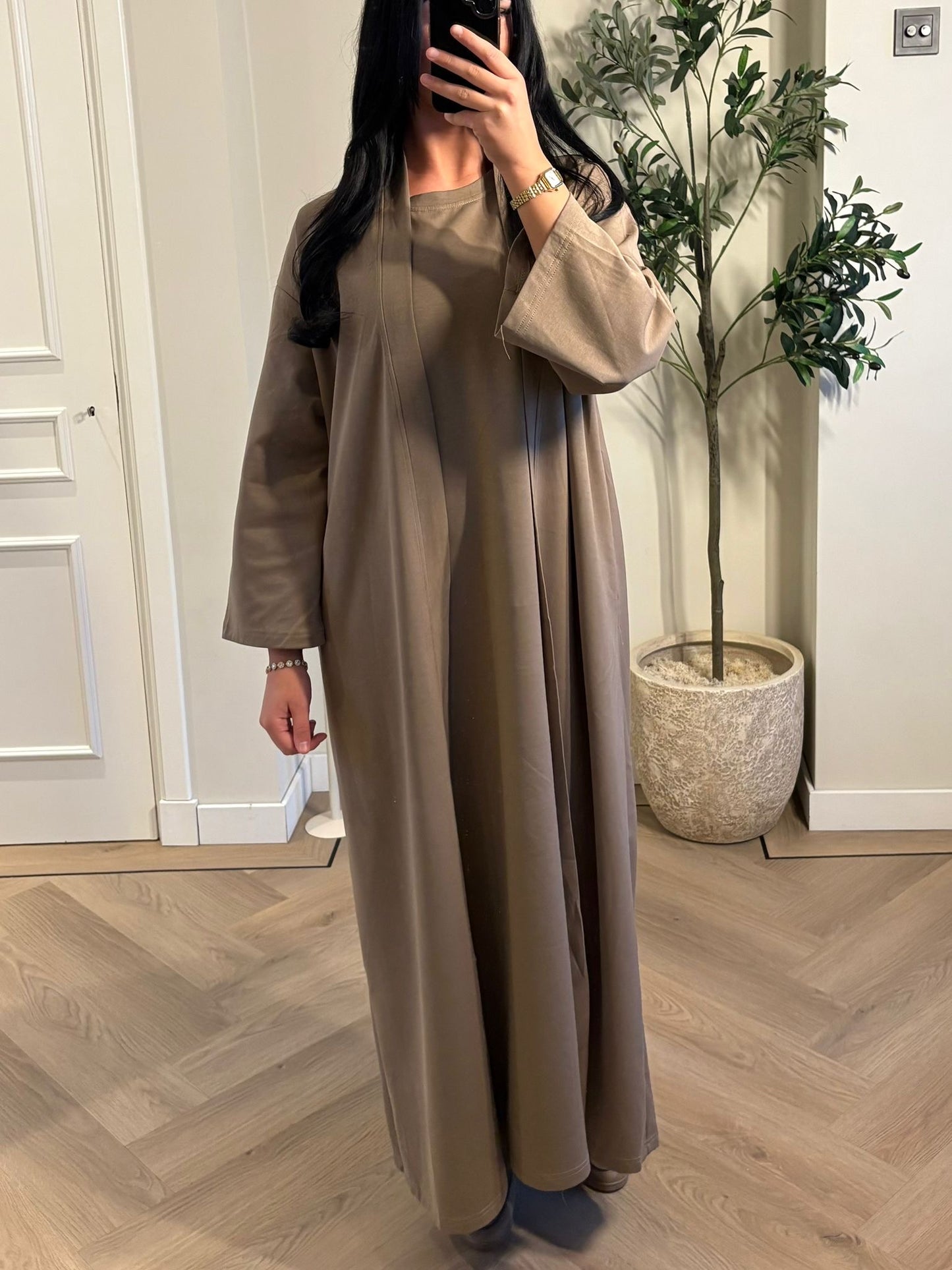 Cotton kimono set - taupe