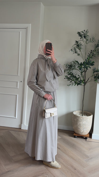 Cotton bow set - taupe