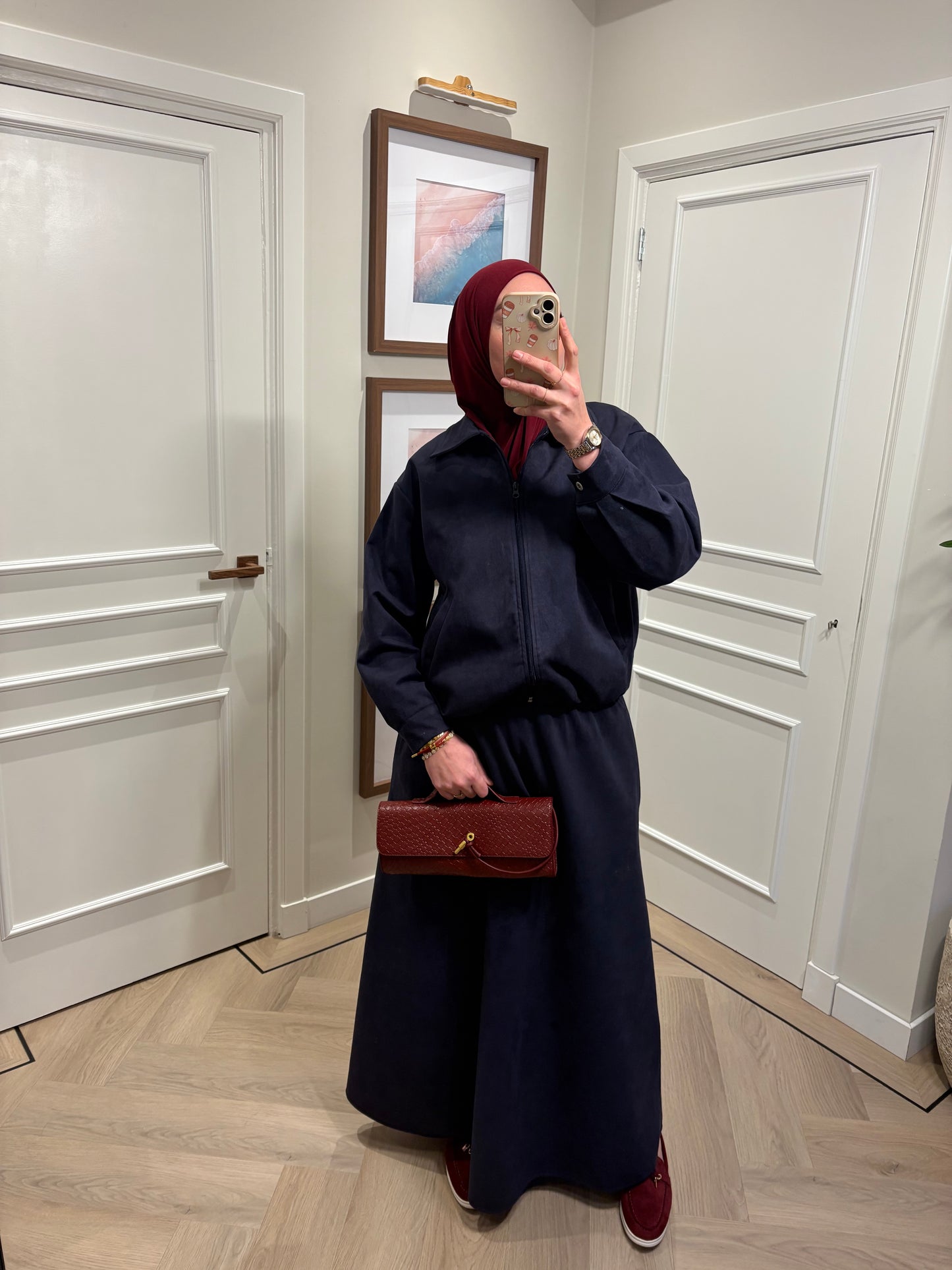 Velvet bomberset - navy