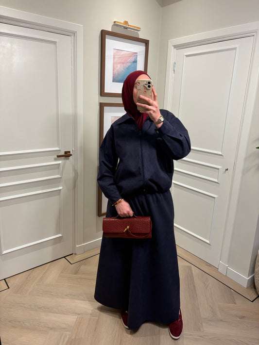 Velvet bomberset - navy