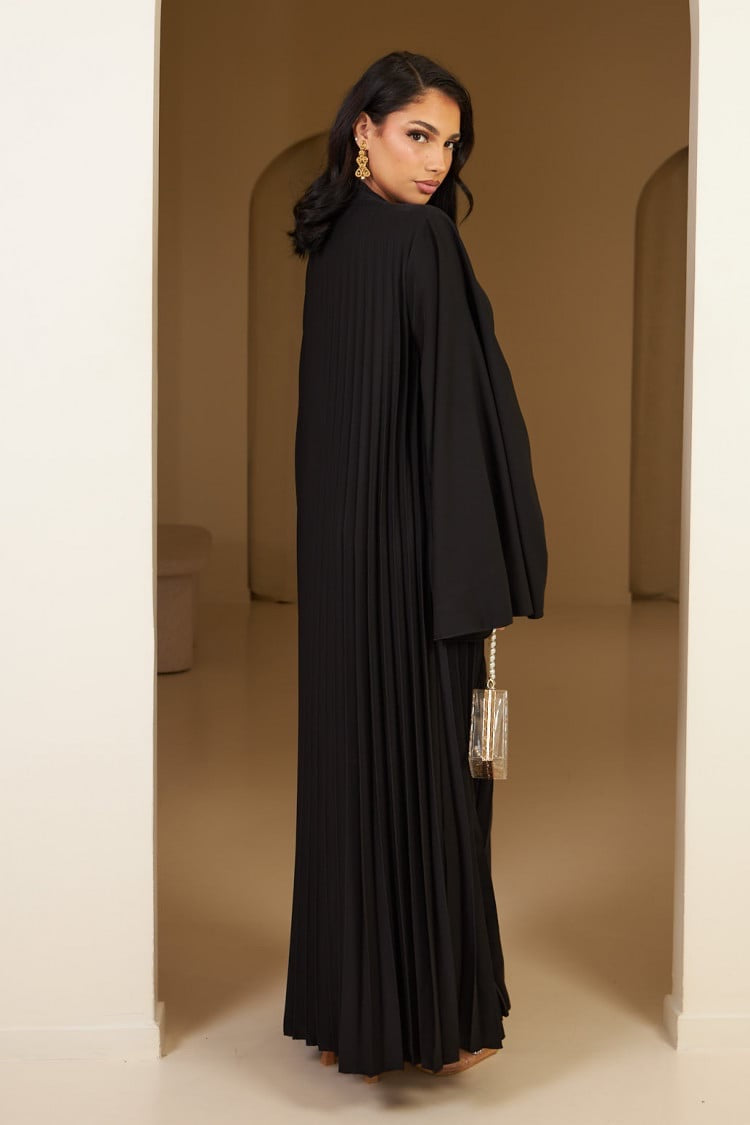 Plissé dress - black