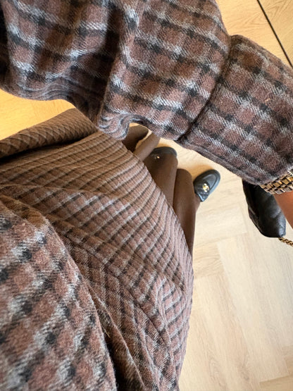 Checked set - brown