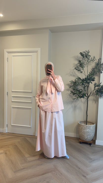 Cotton bow set - pink