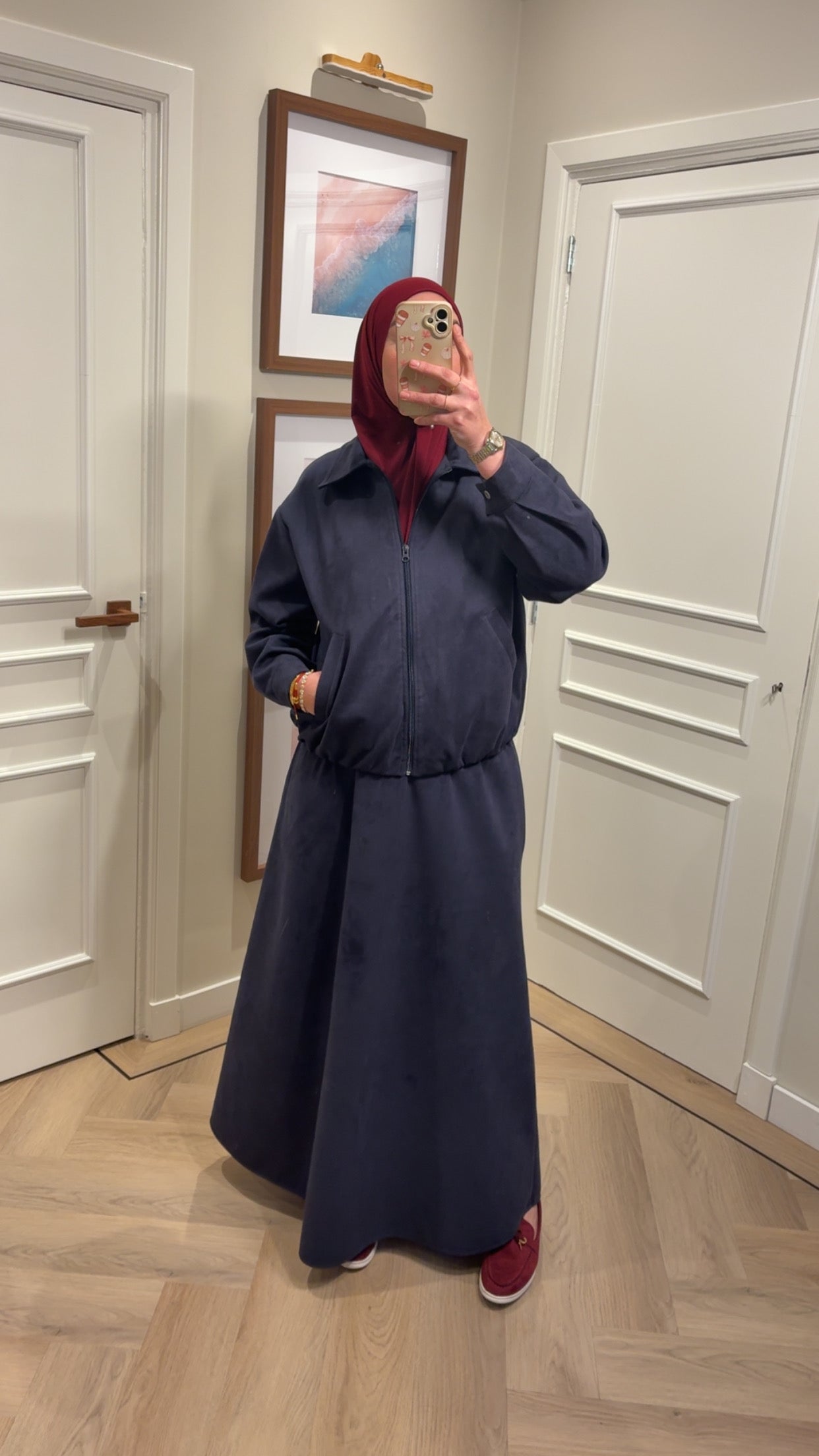 Velvet bomberset - navy