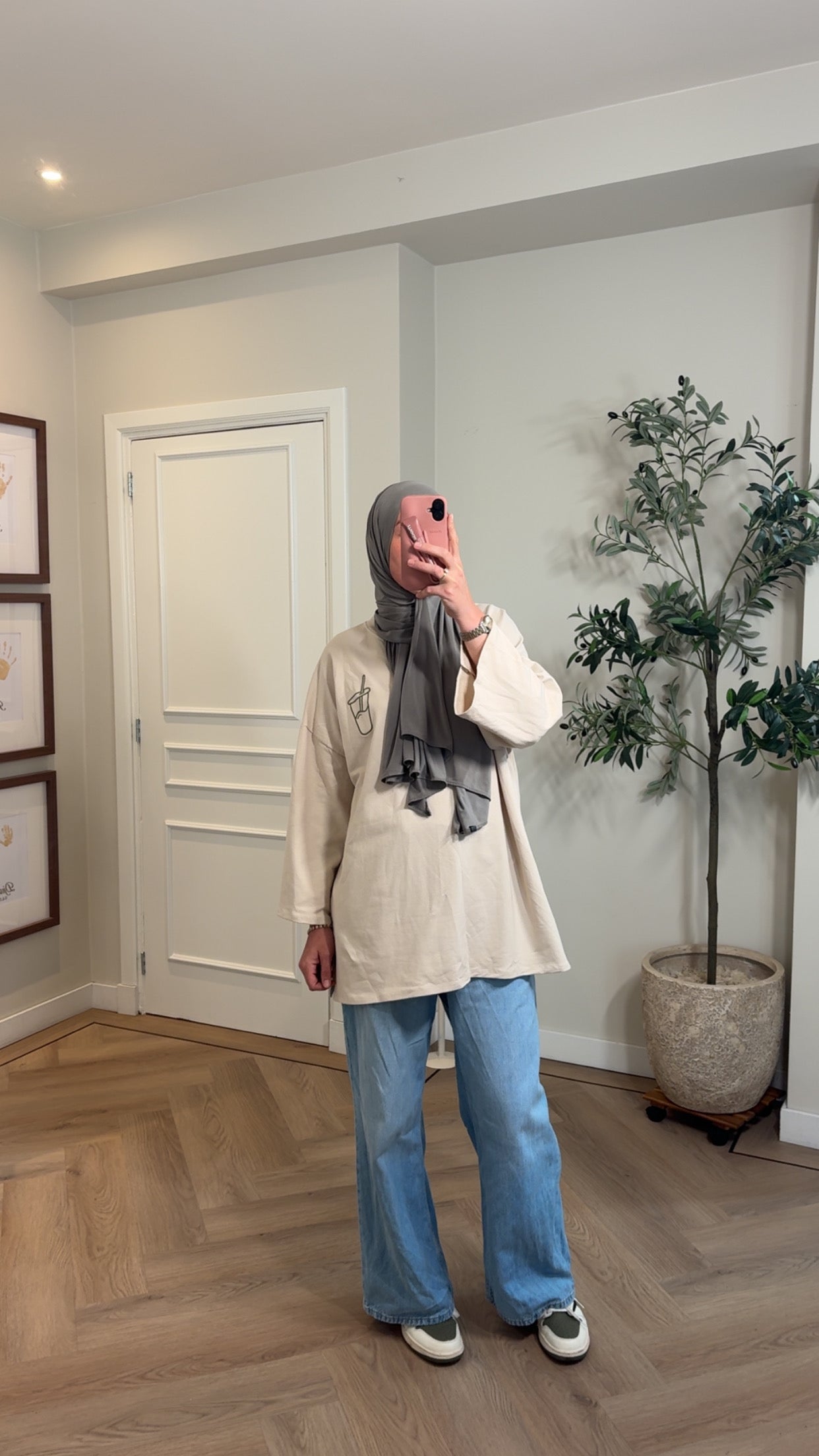 Le Matcha oversized shirt - beige