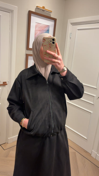 Velvet bomberset - black