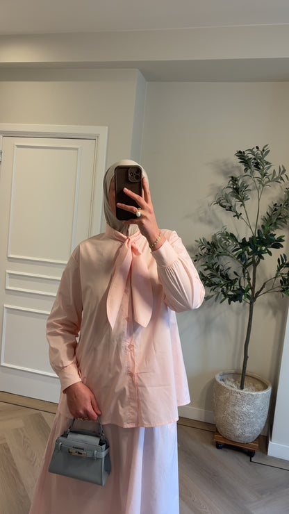 Cotton bow set - pink