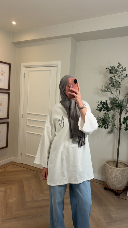 Le Matcha oversized shirt - white