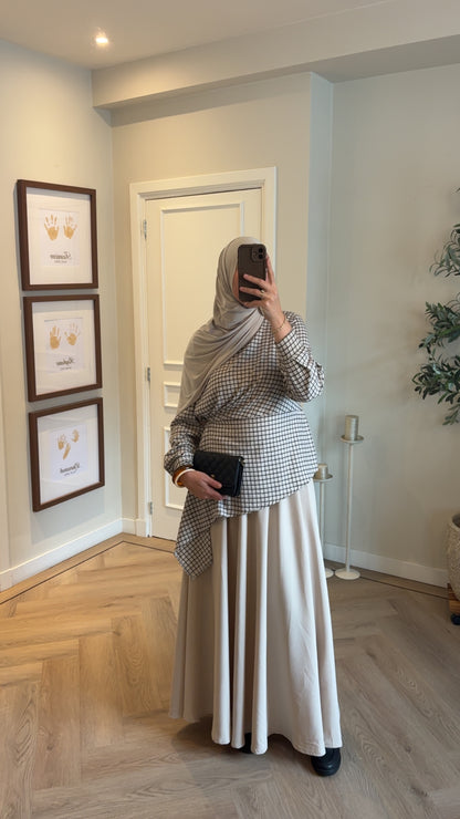Checked set - beige