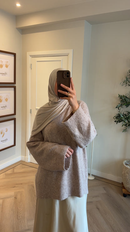 Alpaca wool blend trui - taupe