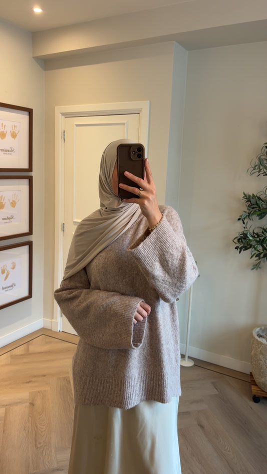 Alpaca wool blend trui - taupe