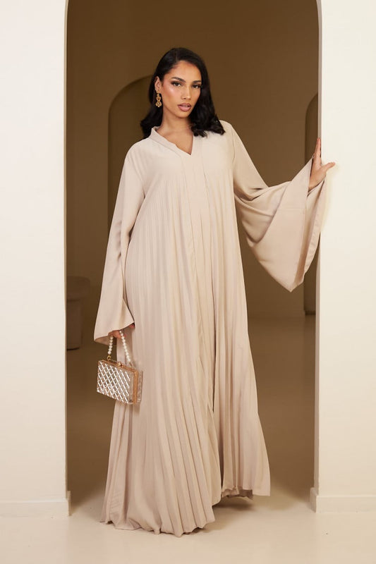 Plissé dress - beige