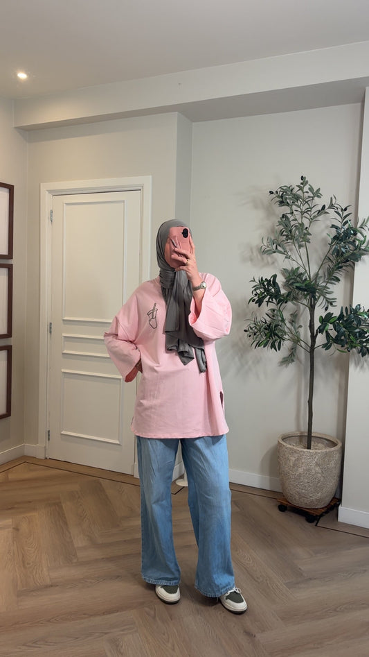 Le Matcha oversized shirt - pink