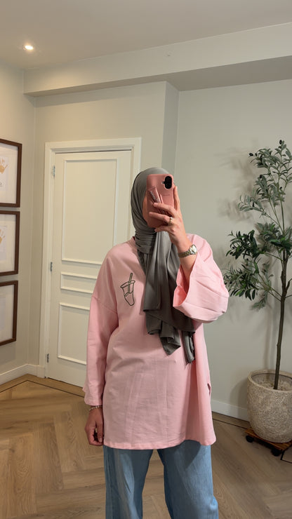 Le Matcha oversized shirt - pink