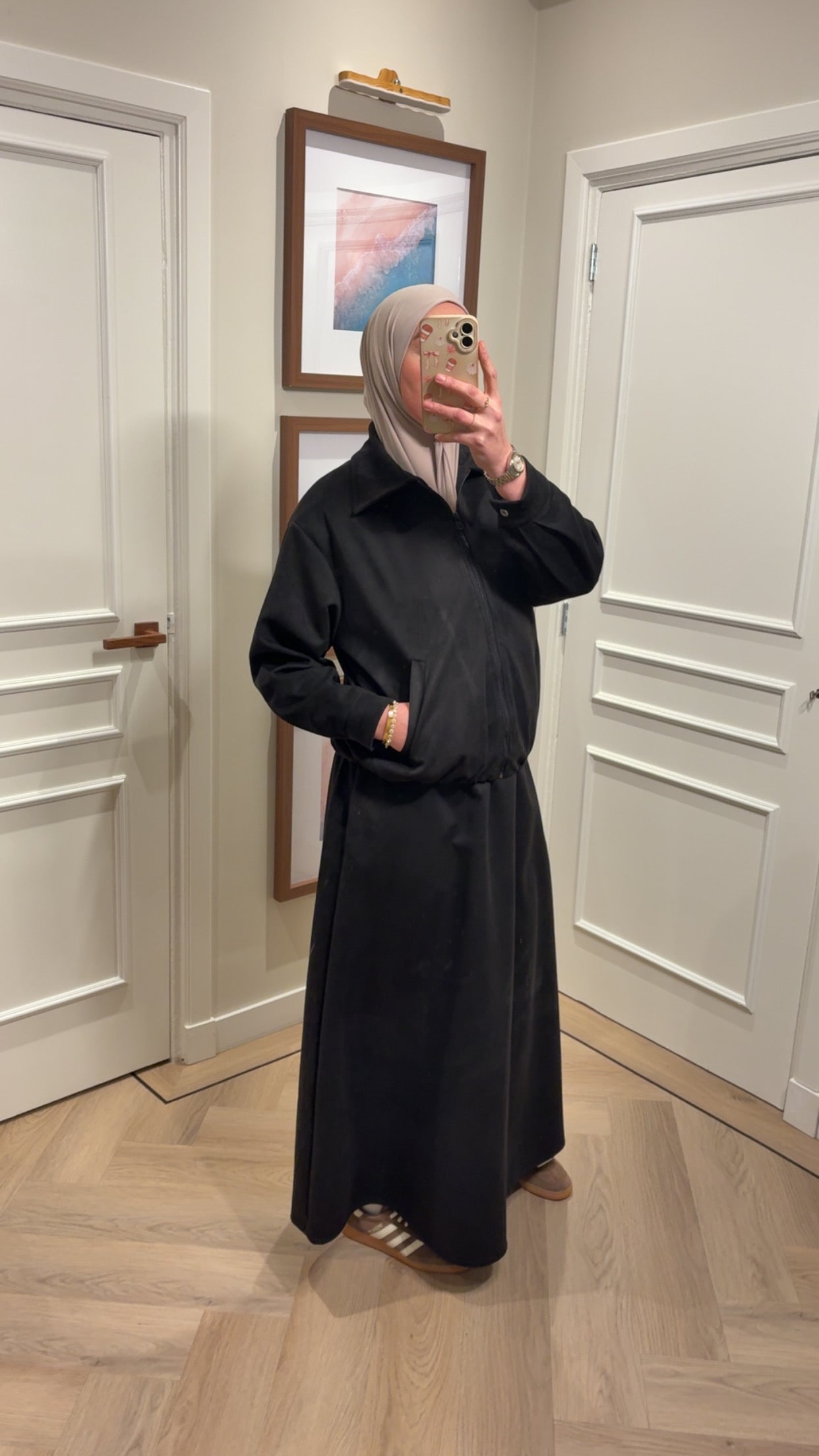 Velvet bomberset - black