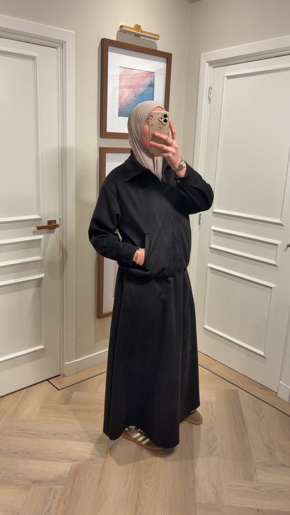 Velvet bomberset - black