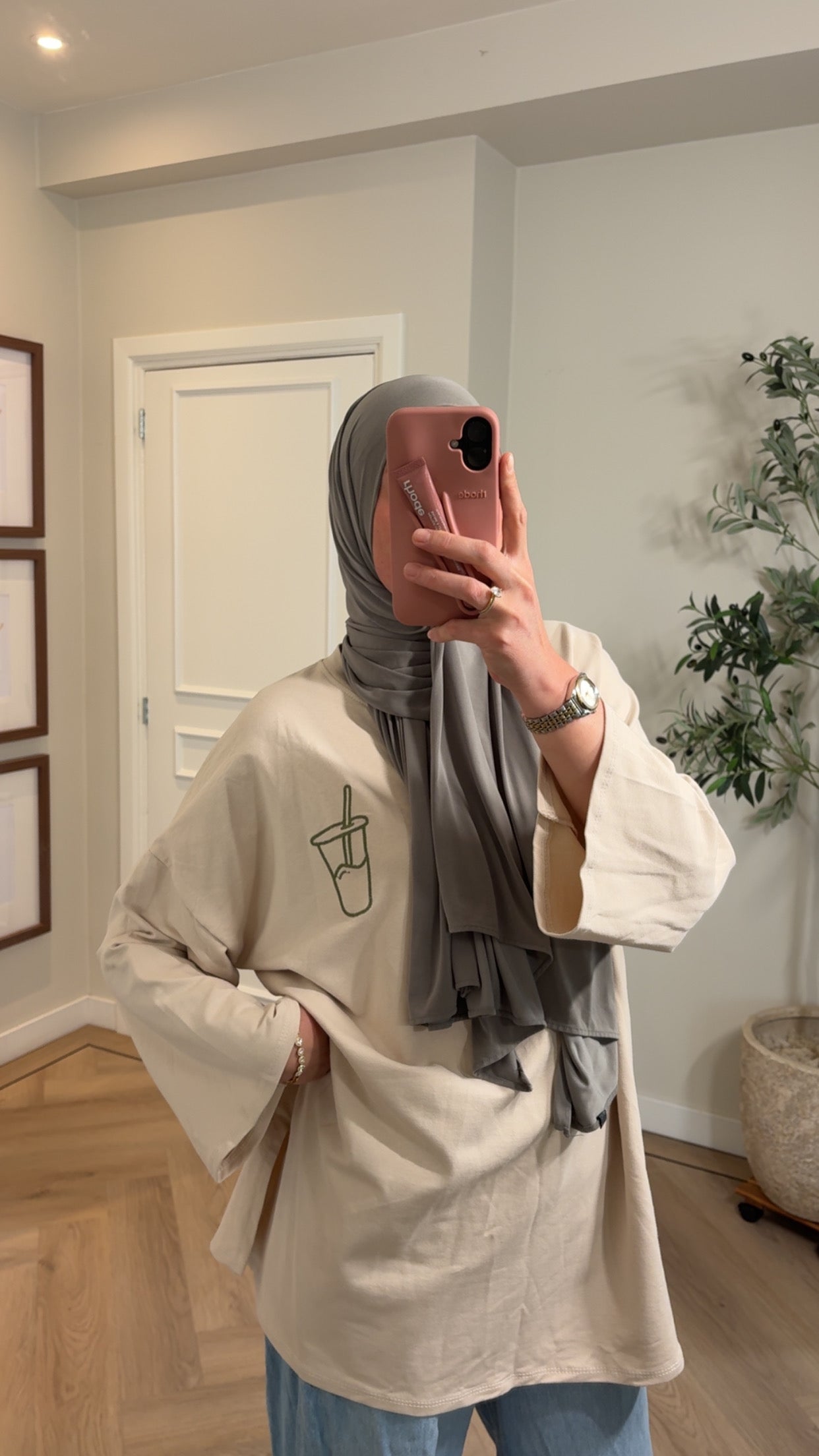 Le Matcha oversized shirt - beige