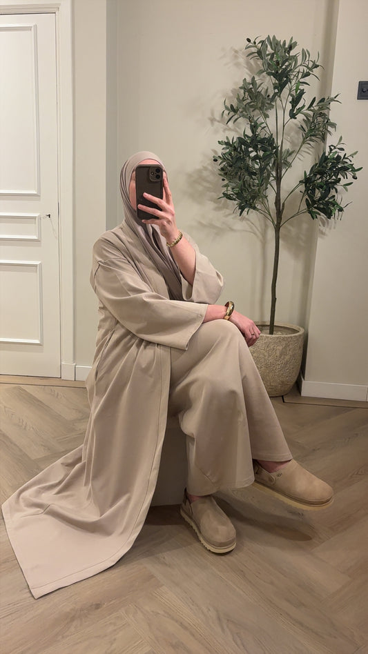 Cotton kimono set - beige