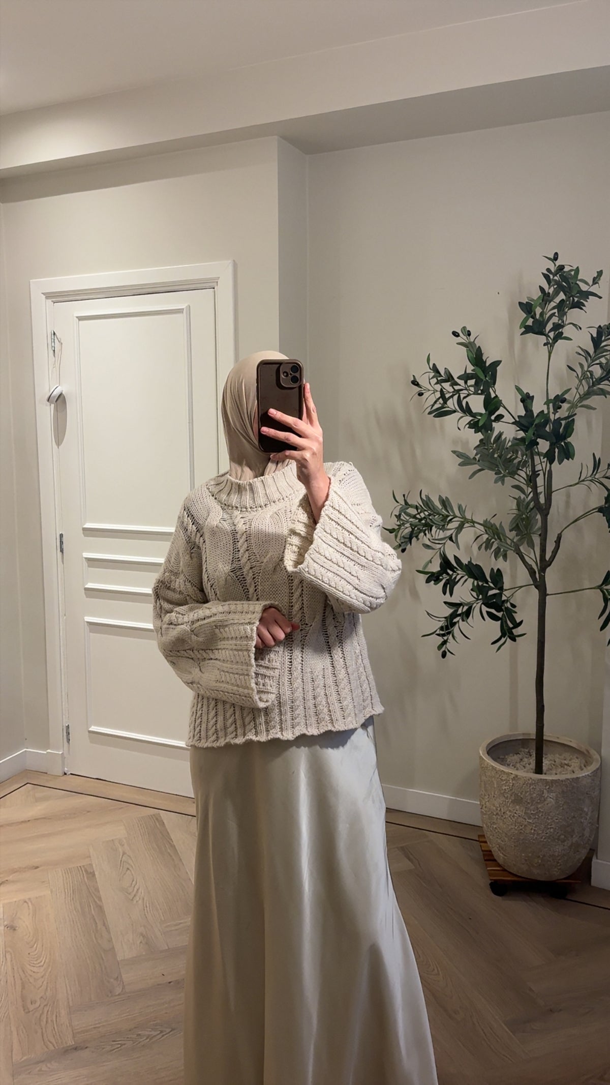 Cableknit sweater - off white