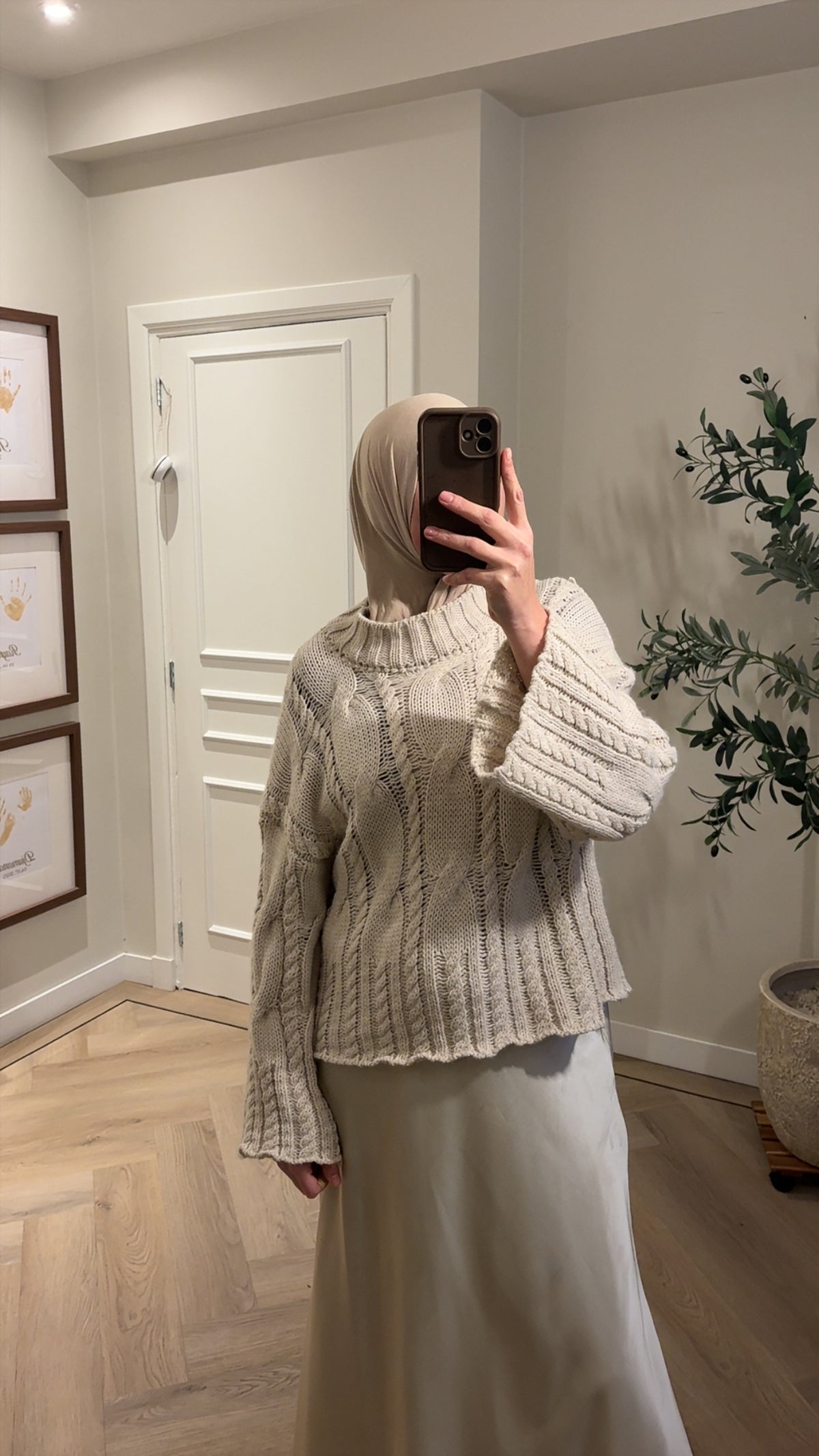 Cableknit sweater - off white